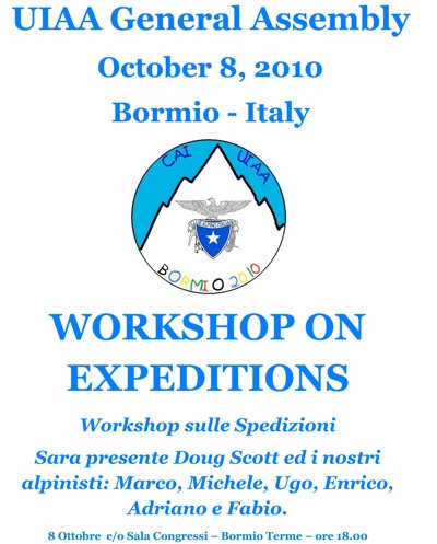 WORKSHOP SULLE SPEDIZIONI CON L’UIAA A BORMIO